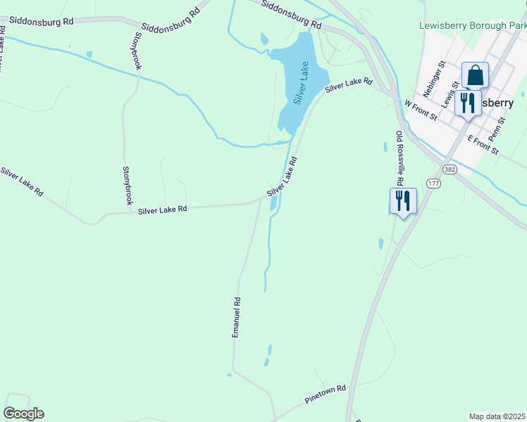 map of restaurants, bars, coffee shops, grocery stores, and more near 854 Emanuel Road in Lewisberry