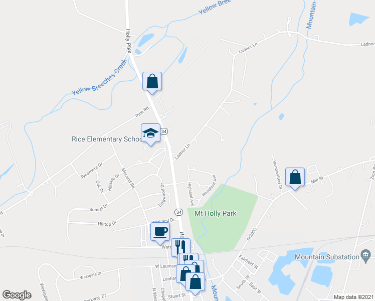 map of restaurants, bars, coffee shops, grocery stores, and more near 6 Ladnor Lane in Carlisle