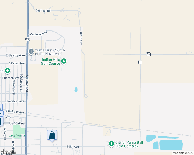 map of restaurants, bars, coffee shops, grocery stores, and more near in Yuma