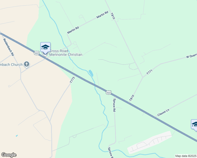map of restaurants, bars, coffee shops, grocery stores, and more near 3310 Division Highway in New Holland