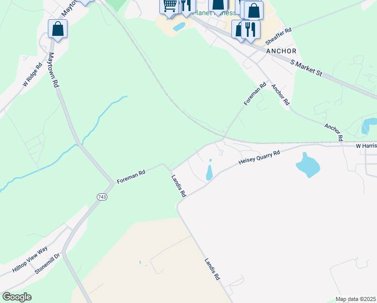 map of restaurants, bars, coffee shops, grocery stores, and more near 200 Foreman Rd in Elizabethtown
