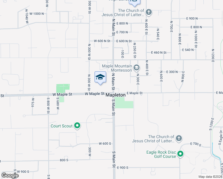 map of restaurants, bars, coffee shops, grocery stores, and more near 95 North Main Street in Mapleton