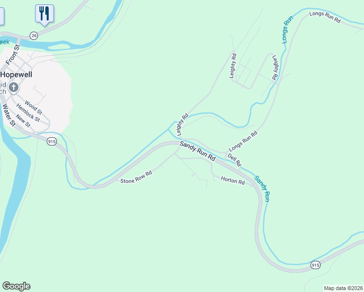 map of restaurants, bars, coffee shops, grocery stores, and more near 1022 Sandy Run Road in Hopewell
