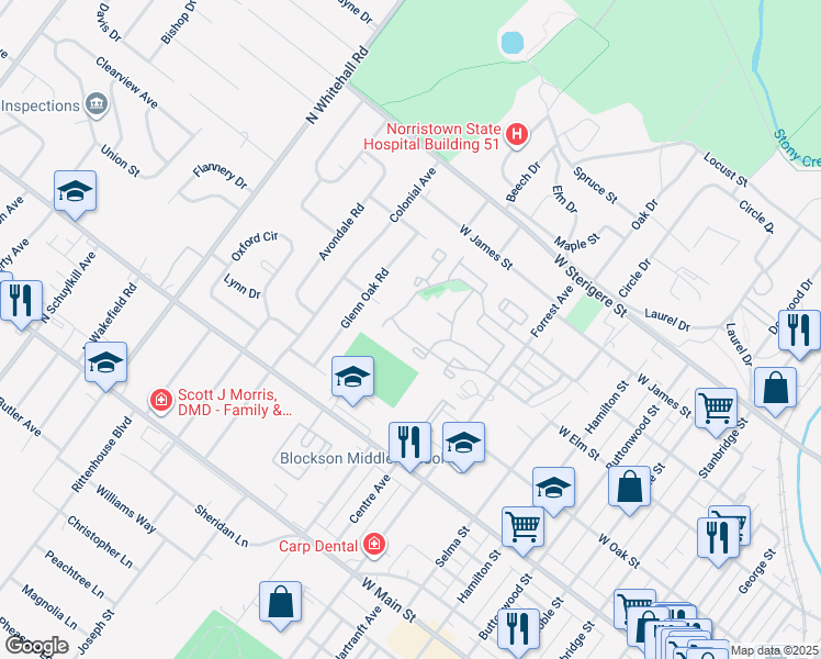 map of restaurants, bars, coffee shops, grocery stores, and more near 702 Northridge Drive in Eagleville