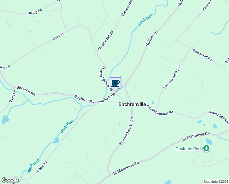 map of restaurants, bars, coffee shops, grocery stores, and more near in Birchrunville