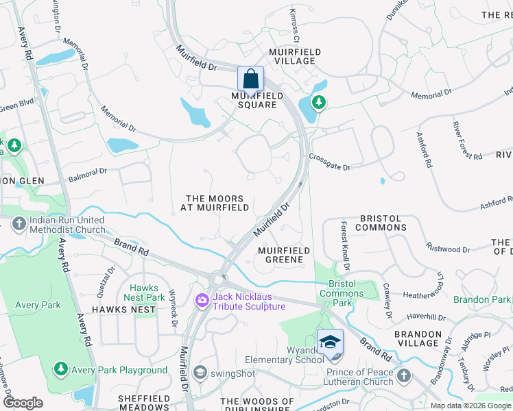 map of restaurants, bars, coffee shops, grocery stores, and more near 6061 Glenbarr Place in Dublin