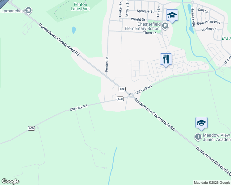 map of restaurants, bars, coffee shops, grocery stores, and more near 75A Old York Road in Burlington County