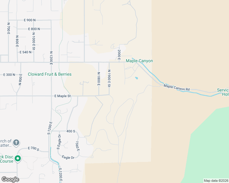 map of restaurants, bars, coffee shops, grocery stores, and more near 40 North 1900 East in Mapleton