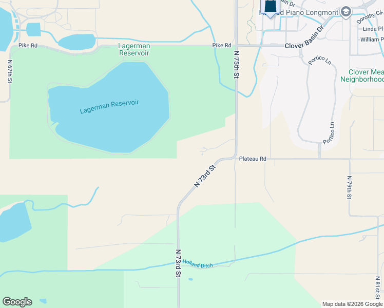 map of restaurants, bars, coffee shops, grocery stores, and more near 7412 Deerfield Road in Longmont