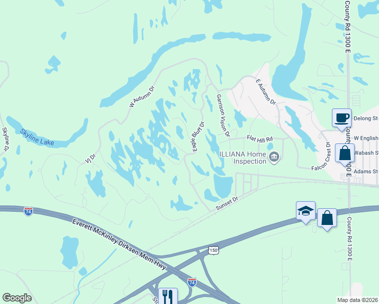 map of restaurants, bars, coffee shops, grocery stores, and more near 1-313 Eagle Bluff Drive in Oakwood