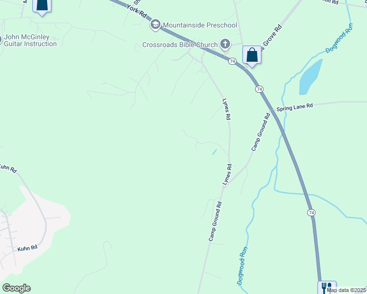 map of restaurants, bars, coffee shops, grocery stores, and more near 688 Lynes Road in Dillsburg
