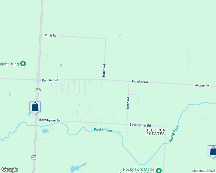 map of restaurants, bars, coffee shops, grocery stores, and more near 13274 Fancher Road in Westerville