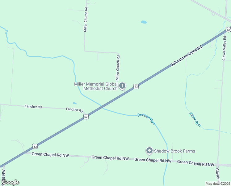 map of restaurants, bars, coffee shops, grocery stores, and more near 5301 Miller Church Road in Johnstown