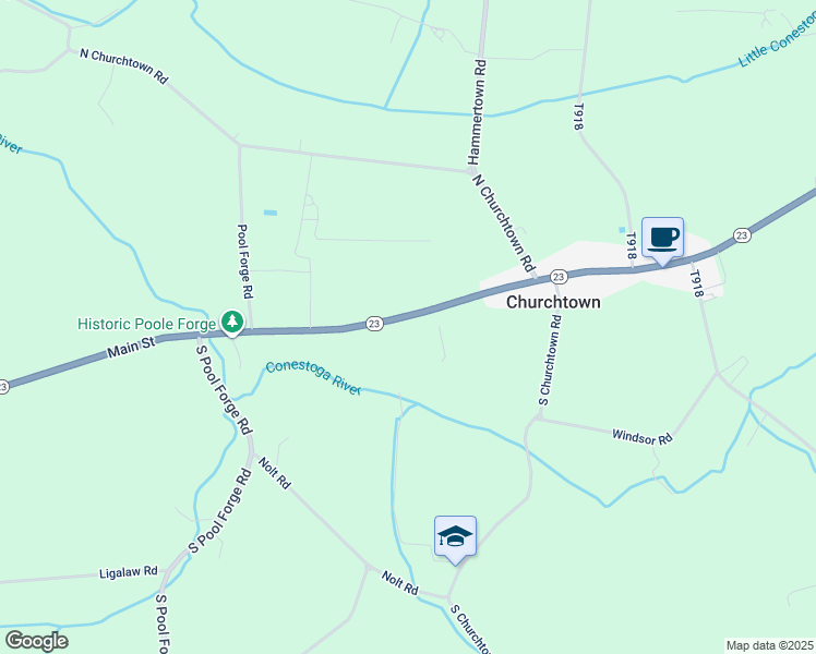 map of restaurants, bars, coffee shops, grocery stores, and more near 2008 Main Street in Narvon