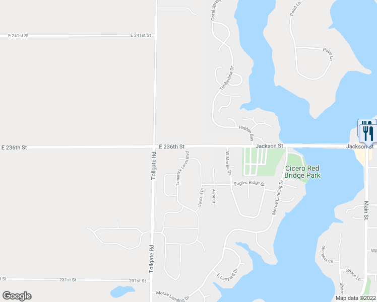 map of restaurants, bars, coffee shops, grocery stores, and more near 7670 East 236th Street in Cicero