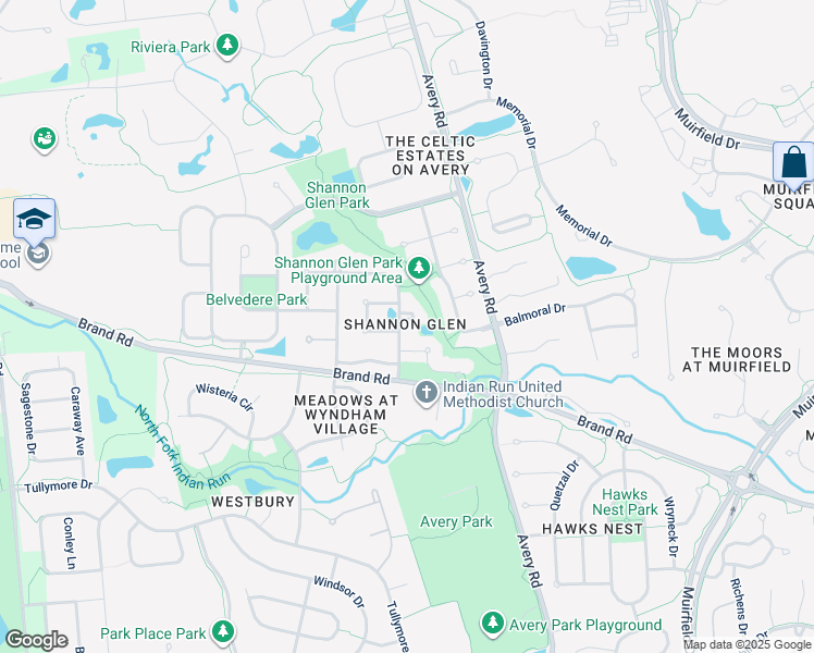 map of restaurants, bars, coffee shops, grocery stores, and more near 8032 Lombard Way in Dublin