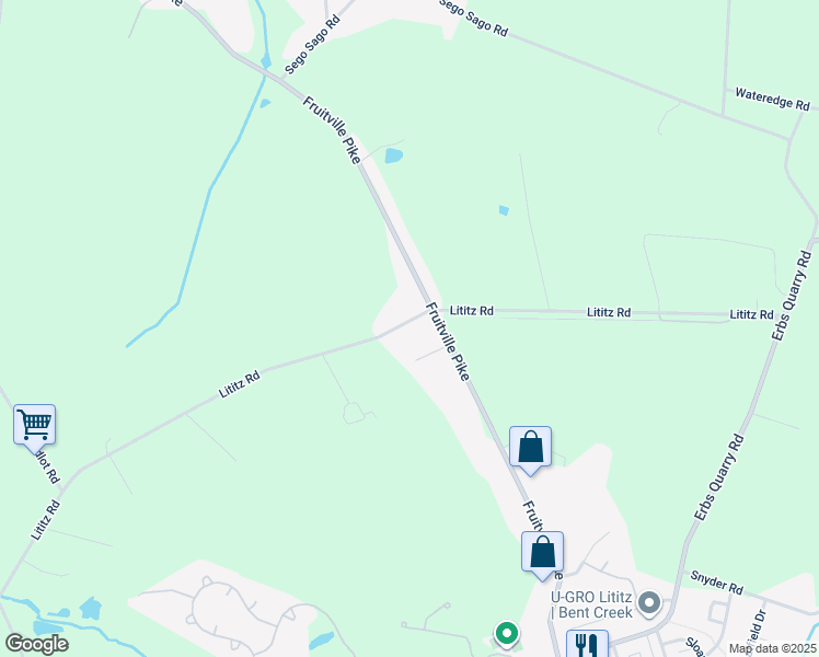 map of restaurants, bars, coffee shops, grocery stores, and more near 333 Lititz Road in Manheim
