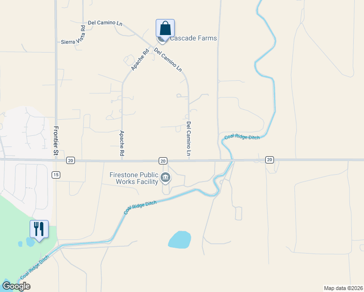 map of restaurants, bars, coffee shops, grocery stores, and more near 9055 Del Camino Lane in Longmont