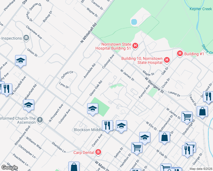 map of restaurants, bars, coffee shops, grocery stores, and more near 906 Northridge Drive in Eagleville
