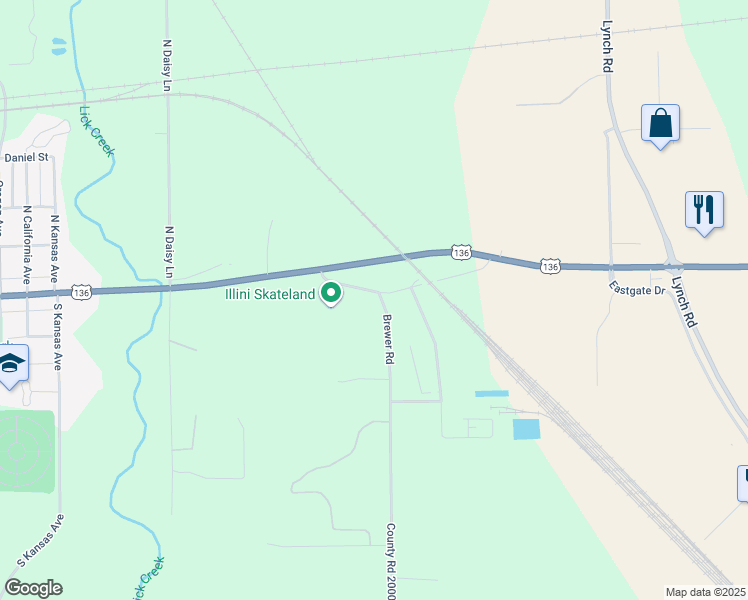 map of restaurants, bars, coffee shops, grocery stores, and more near 3219 Brewer Road in Danville