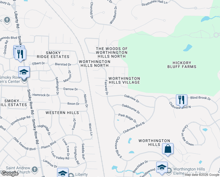map of restaurants, bars, coffee shops, grocery stores, and more near 8176 Copperfield Drive in Columbus