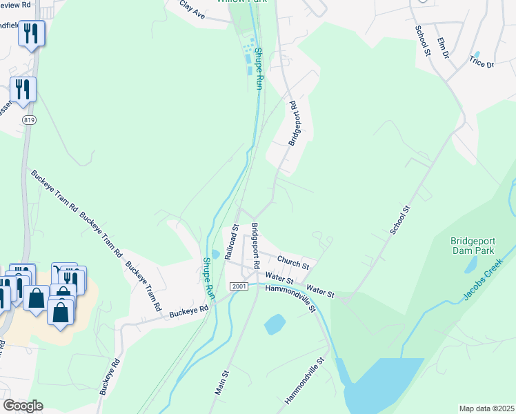 map of restaurants, bars, coffee shops, grocery stores, and more near 440 Bridgeport Road in Mount Pleasant