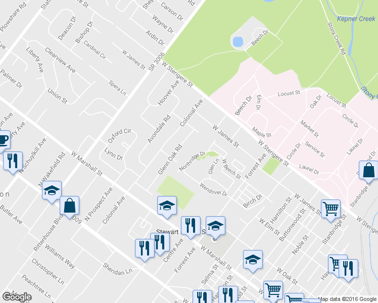 map of restaurants, bars, coffee shops, grocery stores, and more near 906 Northridge Drive in Eagleville