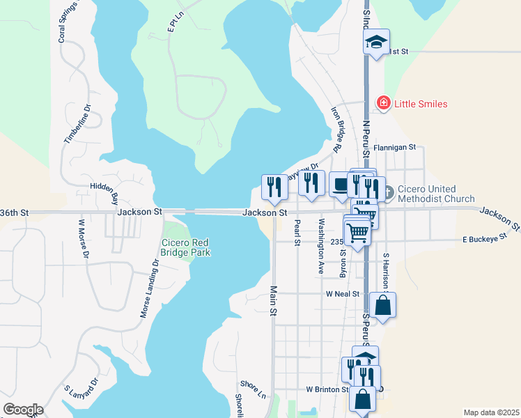 map of restaurants, bars, coffee shops, grocery stores, and more near 420 West Jackson Street in Cicero