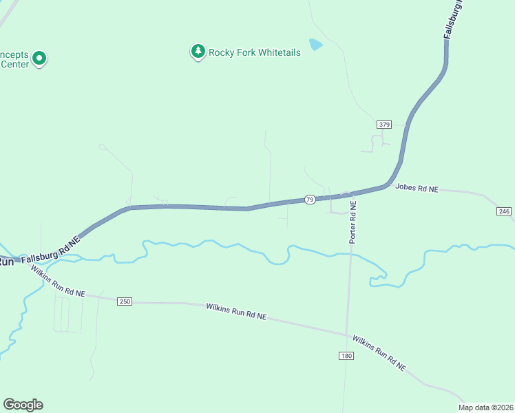 map of restaurants, bars, coffee shops, grocery stores, and more near 6415 Fallsburg Road Northeast in Newark