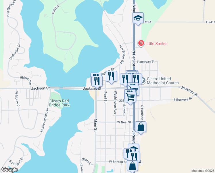 map of restaurants, bars, coffee shops, grocery stores, and more near 270 West Jackson Street in Cicero