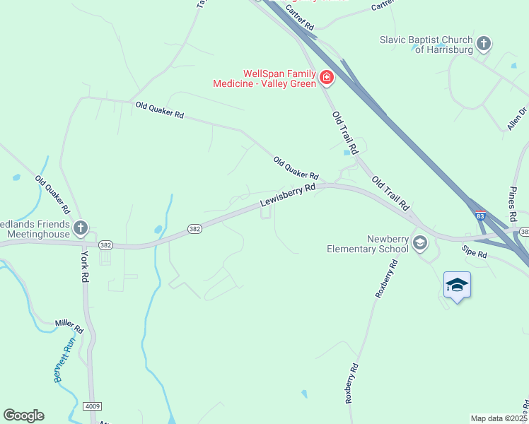 map of restaurants, bars, coffee shops, grocery stores, and more near 2580 Lewisberry Road in York Haven
