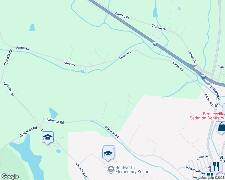 map of restaurants, bars, coffee shops, grocery stores, and more near in Bentleyville