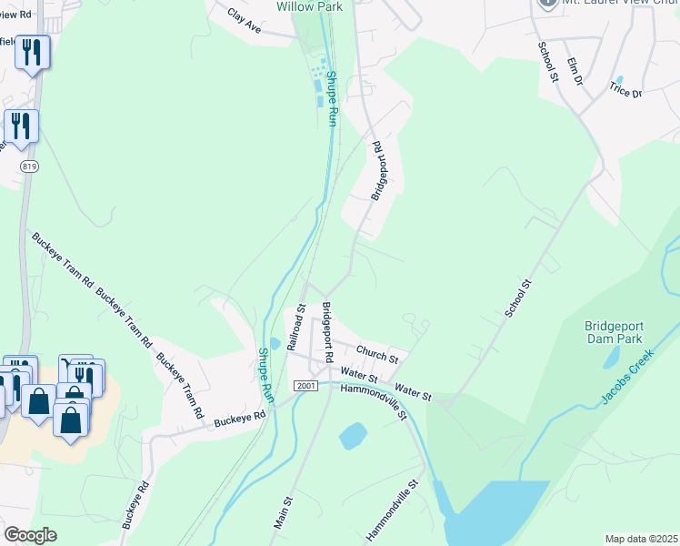 map of restaurants, bars, coffee shops, grocery stores, and more near 440 Bridgeport Road in Mount Pleasant