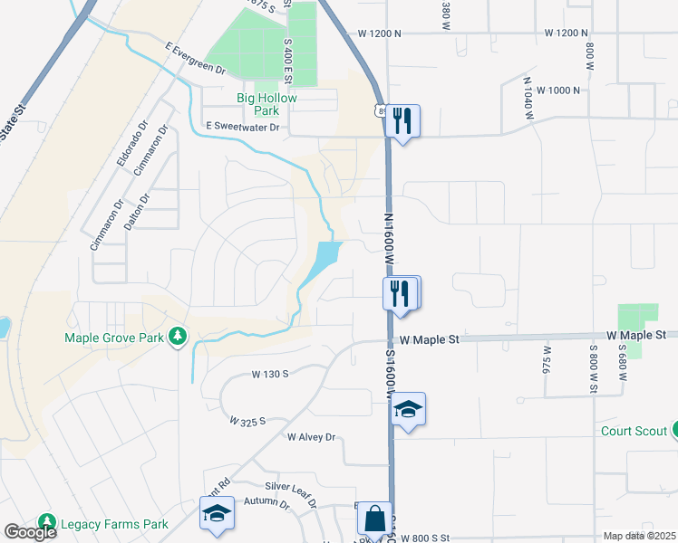 map of restaurants, bars, coffee shops, grocery stores, and more near 245 North 1900 West in Mapleton
