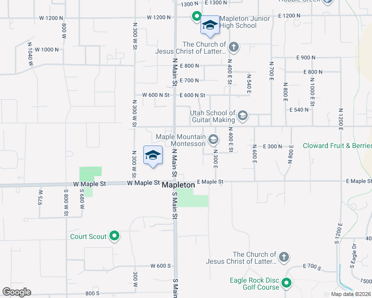 map of restaurants, bars, coffee shops, grocery stores, and more near 194 North Main Street in Mapleton