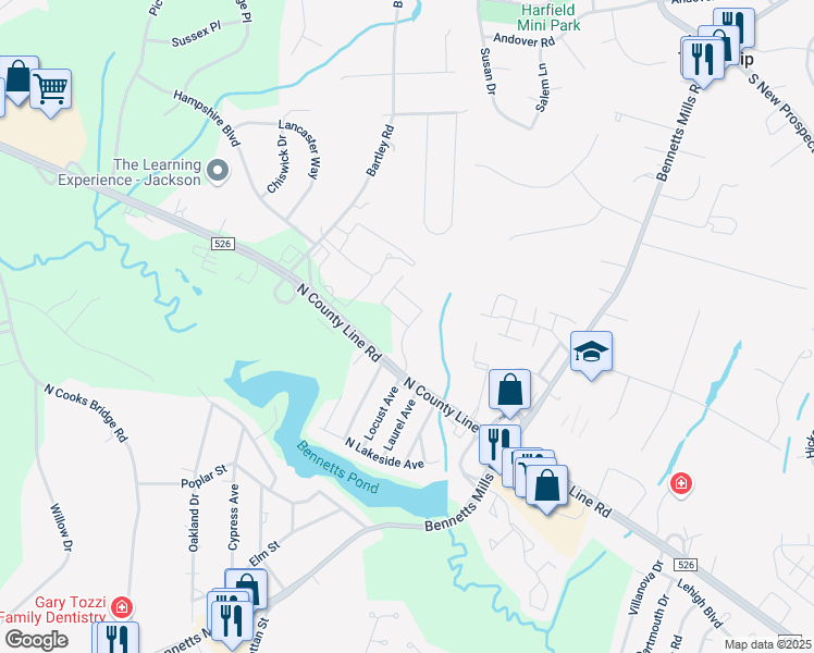 map of restaurants, bars, coffee shops, grocery stores, and more near 2 Naomi Way in Jackson