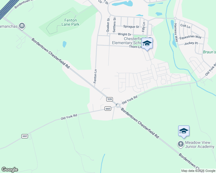 map of restaurants, bars, coffee shops, grocery stores, and more near 87 County Road 528 in Chesterfield Township