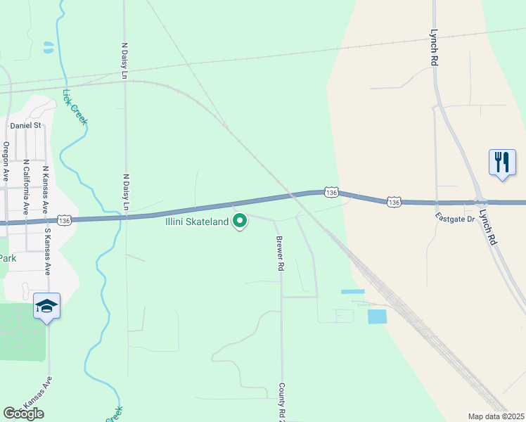 map of restaurants, bars, coffee shops, grocery stores, and more near 3219-3243 Brewer Road in Danville