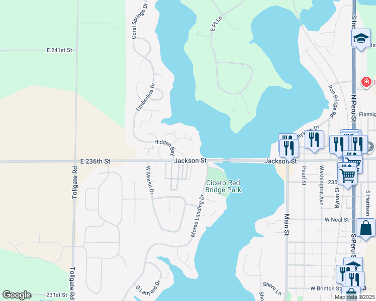 map of restaurants, bars, coffee shops, grocery stores, and more near 5 Morse Court in Cicero
