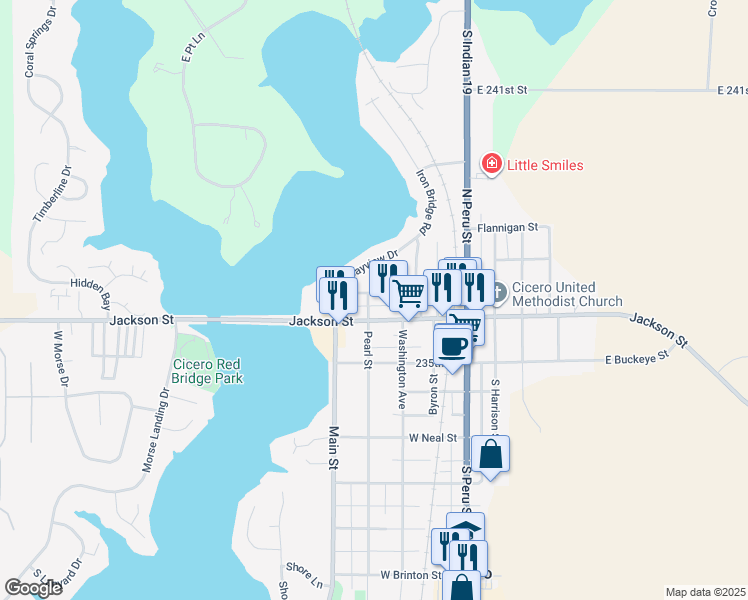 map of restaurants, bars, coffee shops, grocery stores, and more near 270 West Jackson Street in Cicero