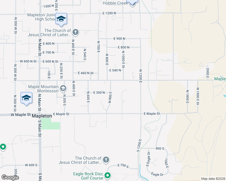 map of restaurants, bars, coffee shops, grocery stores, and more near 288 North 800 East in Mapleton