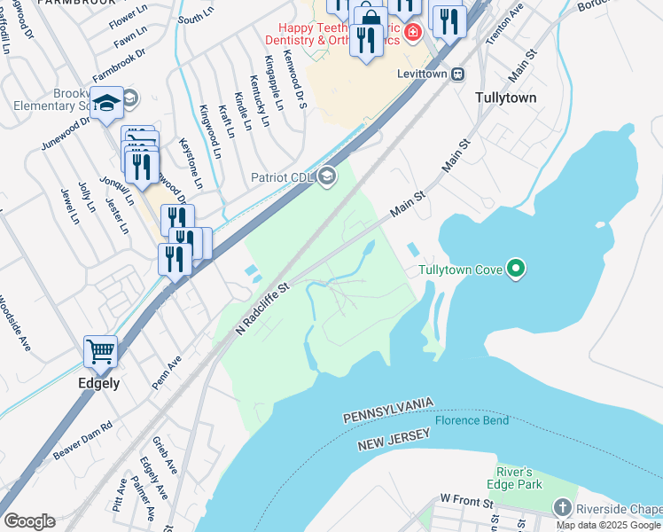 map of restaurants, bars, coffee shops, grocery stores, and more near 7906 North Radcliffe Street in Bristol