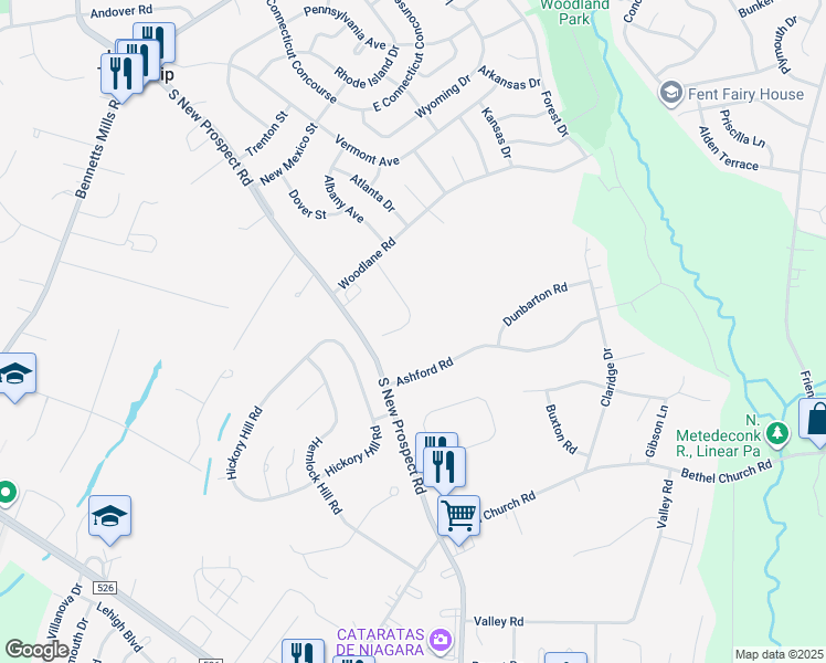 map of restaurants, bars, coffee shops, grocery stores, and more near 23 Clover Hill Drive in Jackson