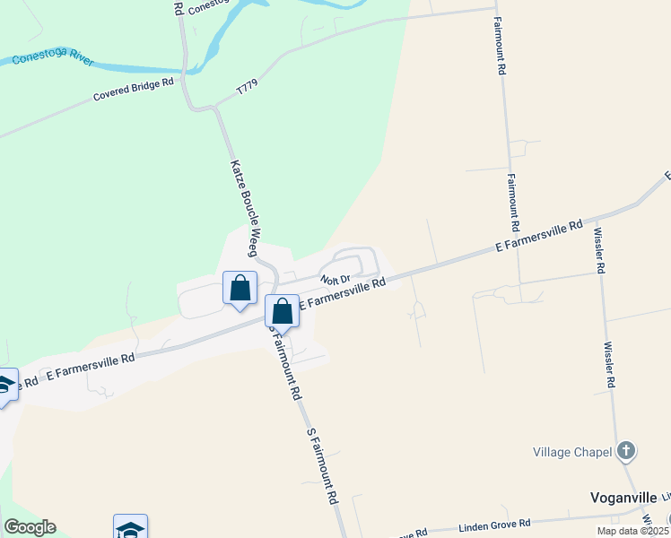 map of restaurants, bars, coffee shops, grocery stores, and more near 7 Nolt Drive in Ephrata