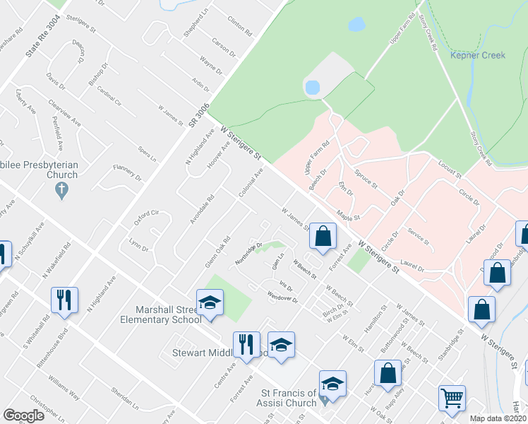 map of restaurants, bars, coffee shops, grocery stores, and more near 1015 Northridge Drive in Eagleville