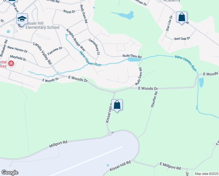 map of restaurants, bars, coffee shops, grocery stores, and more near 331 East Woods Drive in Lititz