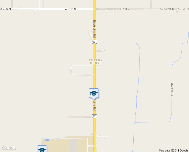 map of restaurants, bars, coffee shops, grocery stores, and more near 6406 Base Line Road in Crawfordsville
