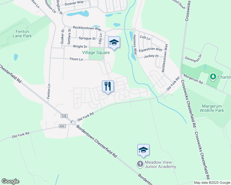 map of restaurants, bars, coffee shops, grocery stores, and more near 22 McIntyre Way in Chesterfield Township