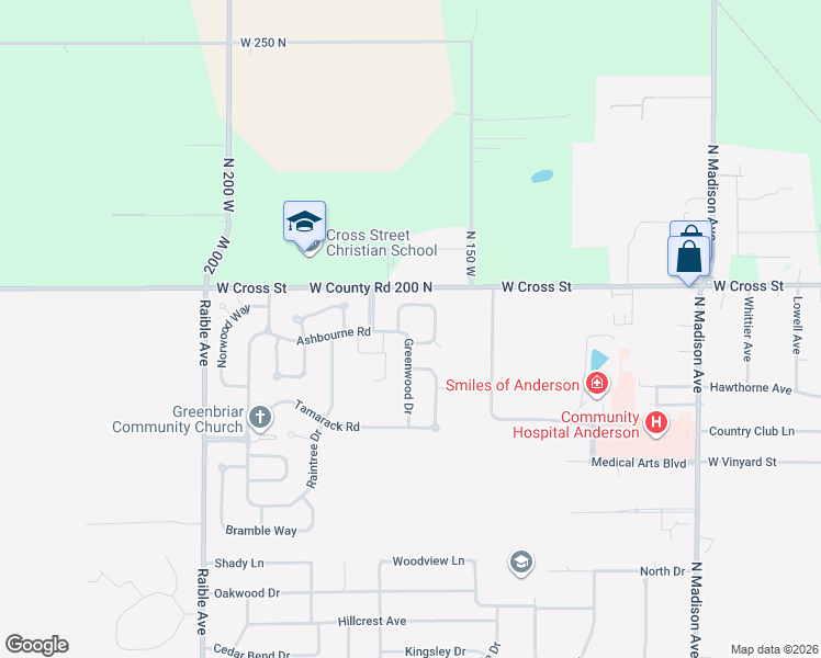 map of restaurants, bars, coffee shops, grocery stores, and more near 1818 Greenwood Dr in Anderson