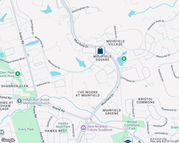 map of restaurants, bars, coffee shops, grocery stores, and more near 5990 West Kirkwall Court in Dublin